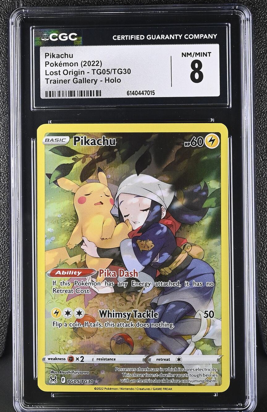 CGC 8 NM/MINT Pikachu TG05/TG30 Pokémon 2022 Lost Origin Trainer Gallery Graded